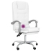 Silla de oficina reclinable masaje cuero sintético blanco