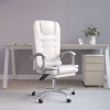 Silla de oficina reclinable masaje cuero sintético blanco