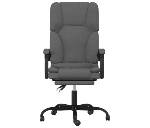 Silla de oficina reclinable con masaje de tela gris oscuro