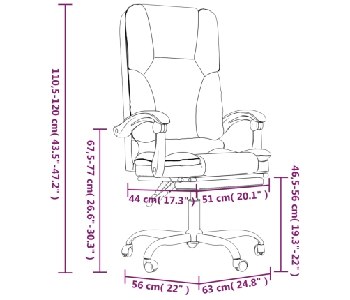 Silla de oficina reclinable con masaje de tela gris oscuro