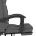 Silla de oficina reclinable con masaje de tela gris oscuro