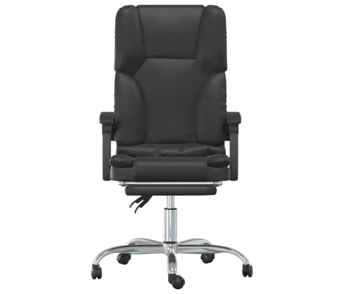 Silla de oficina reclinable masaje cuero sintético negro