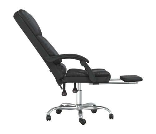 Silla de oficina reclinable masaje cuero sintético negro