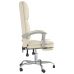 Silla de oficina reclinable masaje cuero sintético color crema