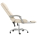 Silla de oficina reclinable masaje cuero sintético color crema