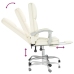 Silla de oficina reclinable masaje cuero sintético color crema