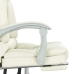 Silla de oficina reclinable masaje cuero sintético color crema