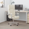 Silla de oficina reclinable masaje cuero sintético color crema