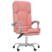 Silla de oficina reclinable masaje cuero sintético rosa