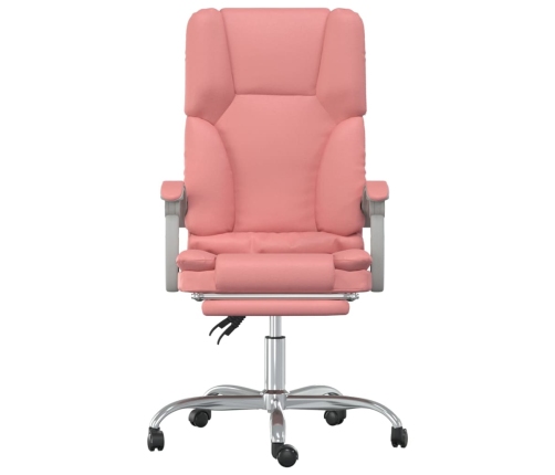 Silla de oficina reclinable masaje cuero sintético rosa