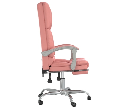 Silla de oficina reclinable masaje cuero sintético rosa