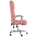 Silla de oficina reclinable masaje cuero sintético rosa