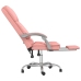 Silla de oficina reclinable masaje cuero sintético rosa