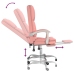 Silla de oficina reclinable masaje cuero sintético rosa