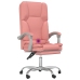 Silla de oficina reclinable masaje cuero sintético rosa