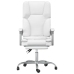 Silla de oficina reclinable masaje cuero sintético blanco