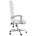 Silla de oficina reclinable masaje cuero sintético blanco