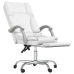 Silla de oficina reclinable masaje cuero sintético blanco