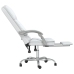 Silla de oficina reclinable masaje cuero sintético blanco