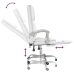 Silla de oficina reclinable masaje cuero sintético blanco