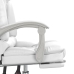 Silla de oficina reclinable masaje cuero sintético blanco