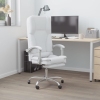 Silla de oficina reclinable masaje cuero sintético blanco