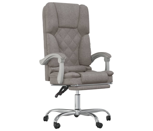 Silla de oficina reclinable con masaje tela gris taupé