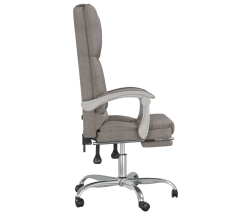 Silla de oficina reclinable con masaje tela gris taupé