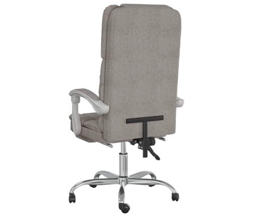 Silla de oficina reclinable con masaje tela gris taupé