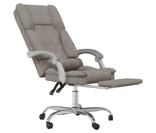 Silla de oficina reclinable con masaje tela gris taupé