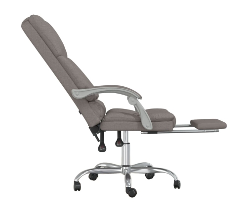 Silla de oficina reclinable con masaje tela gris taupé