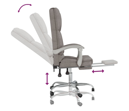 Silla de oficina reclinable con masaje tela gris taupé