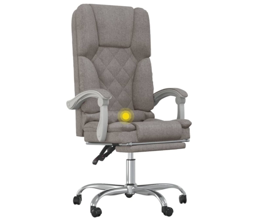 Silla de oficina reclinable con masaje tela gris taupé