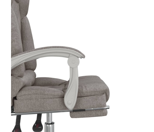 Silla de oficina reclinable con masaje tela gris taupé