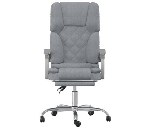 Silla de oficina reclinable con masaje de tela gris claro