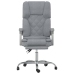 Silla de oficina reclinable con masaje de tela gris claro