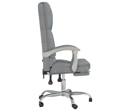 Silla de oficina reclinable con masaje de tela gris claro