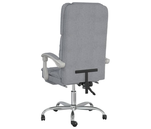 Silla de oficina reclinable con masaje de tela gris claro