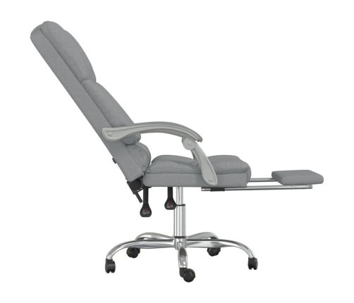 Silla de oficina reclinable con masaje de tela gris claro