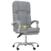 Silla de oficina reclinable con masaje de tela gris claro