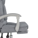 Silla de oficina reclinable con masaje de tela gris claro