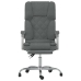 Silla de oficina reclinable con masaje de tela gris oscuro