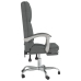 Silla de oficina reclinable con masaje de tela gris oscuro