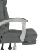 Silla de oficina reclinable con masaje de tela gris oscuro