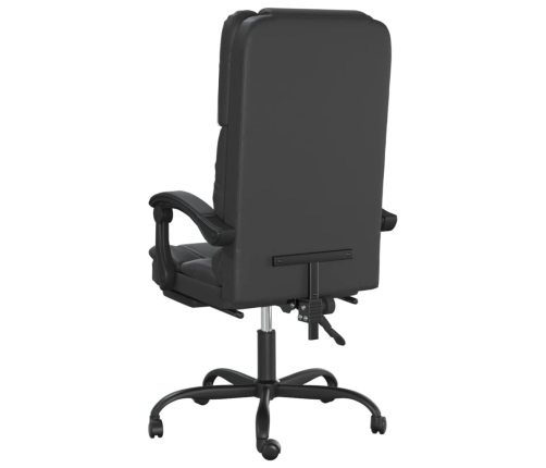 Silla de oficina reclinable masaje cuero sintético negro