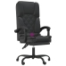 Silla de oficina reclinable masaje cuero sintético negro