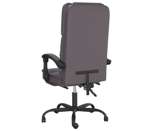 Silla de oficina reclinable masaje cuero sintético gris