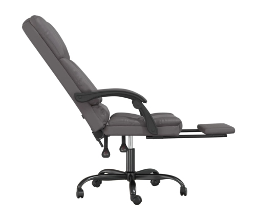 Silla de oficina reclinable masaje cuero sintético gris