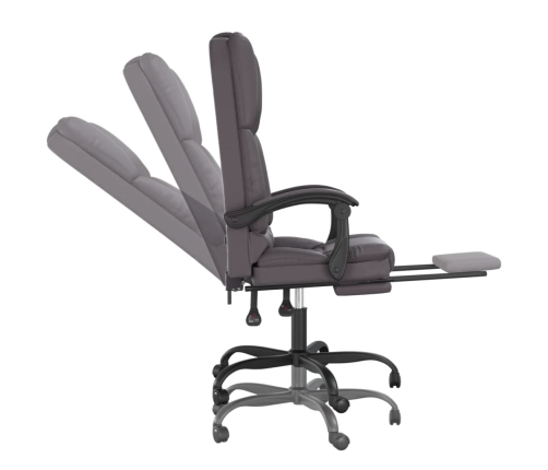 Silla de oficina reclinable masaje cuero sintético gris