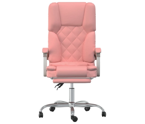 Silla de oficina reclinable masaje cuero sintético rosa